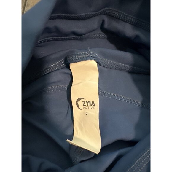 Zyia Blue High Waist Active Drawstring Leggings Womens Size 2 - Picture 4 of 6